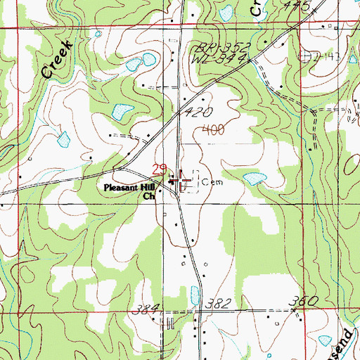Topographic Map of Pleasant Hill Church, AL