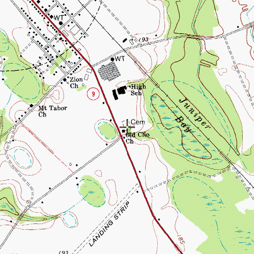 Topographic Map of Old Clio Church, SC