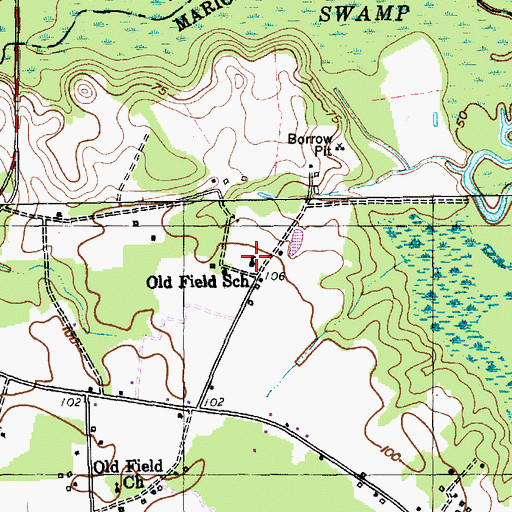 Topographic Map of Old Field School (historical), SC