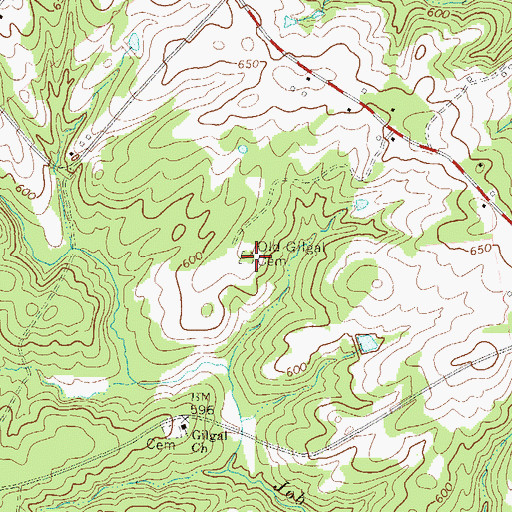 Topographic Map of Old Gilgal Cemetery, SC
