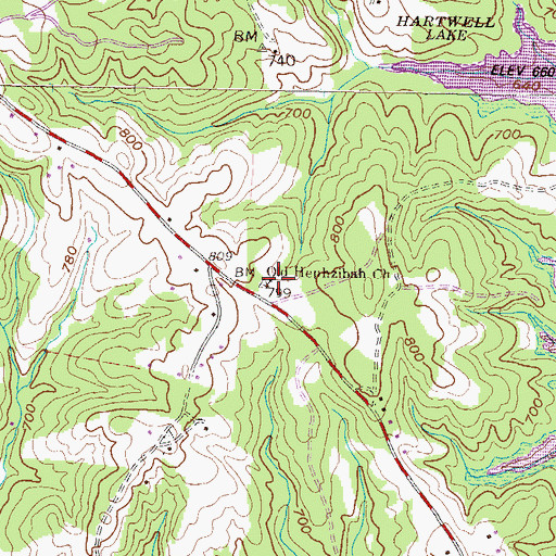 Topographic Map of Old Hepsibah Baptist Church, SC