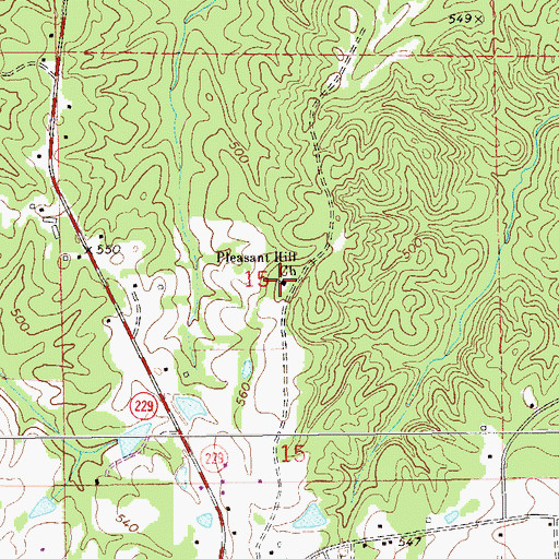 Topographic Map of Pleasant Hill Church, AL