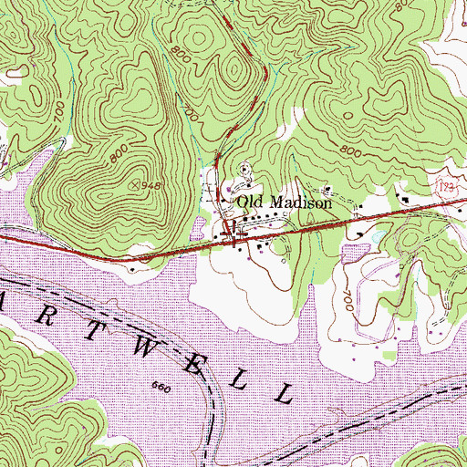 Topographic Map of Old Madison, SC