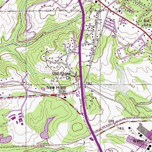 Topographic Map of Old Stone Church, SC