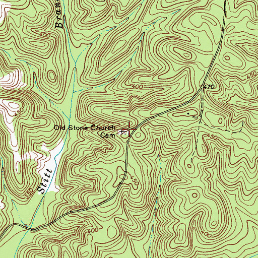Topographic Map of Old Stone Church Cemetery, SC
