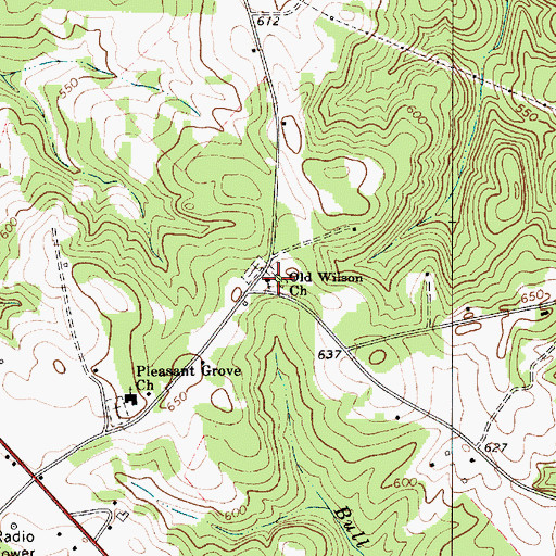 Topographic Map of Old Wilson Church, SC