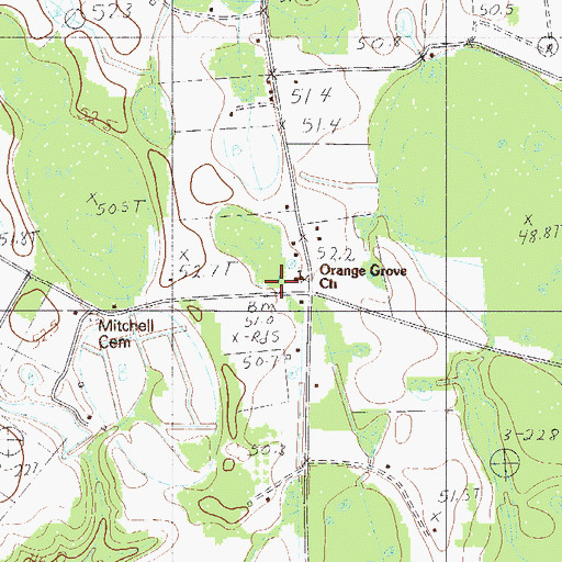 Topographic Map of Orange Grove Church, SC