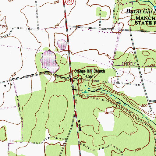 Topographic Map of Orange Hill Church, SC