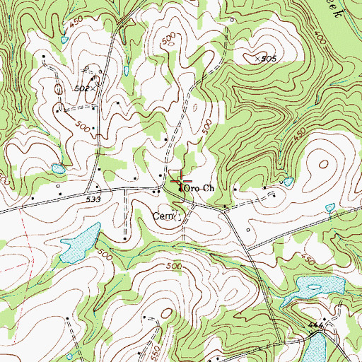 Topographic Map of Oro Church, SC