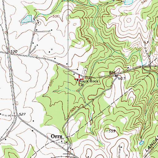 Topographic Map of Orrs, SC