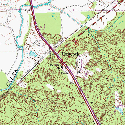 Topographic Map of Osceola Church, SC