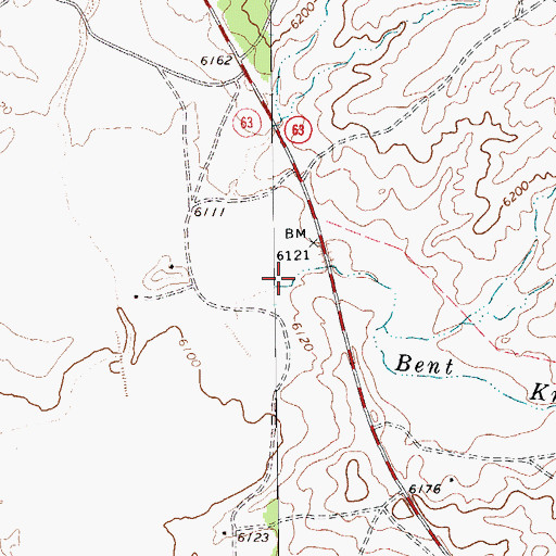 Topographic Map of Bent Knee Wash, AZ