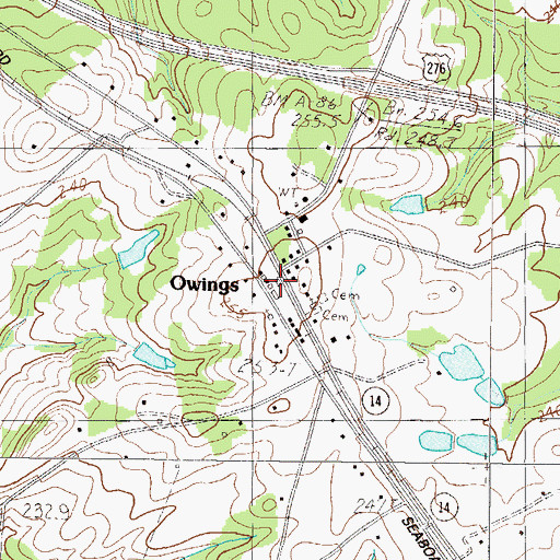 Topographic Map of Owings, SC