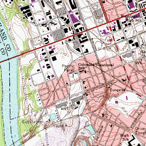 Topographic Map of Pacific Park, SC