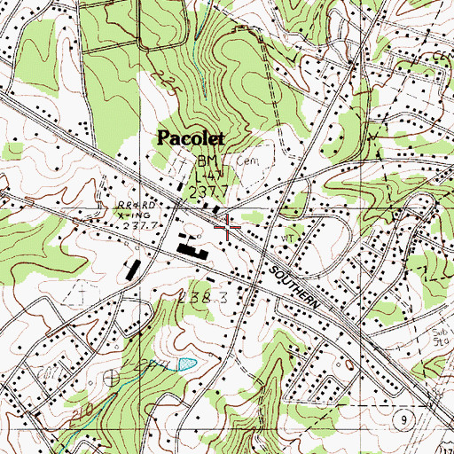 Topographic Map of Pacolet, SC