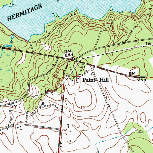 Topographic Map of Paint Hill, SC