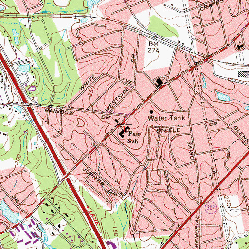 Topographic Map of Pair School, SC
