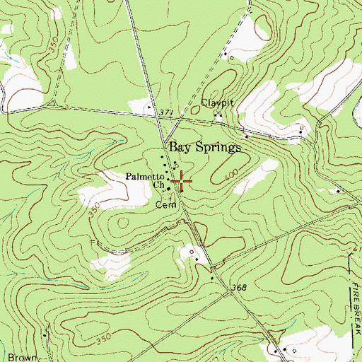 Topographic Map of Palmetto Baptist Church, SC