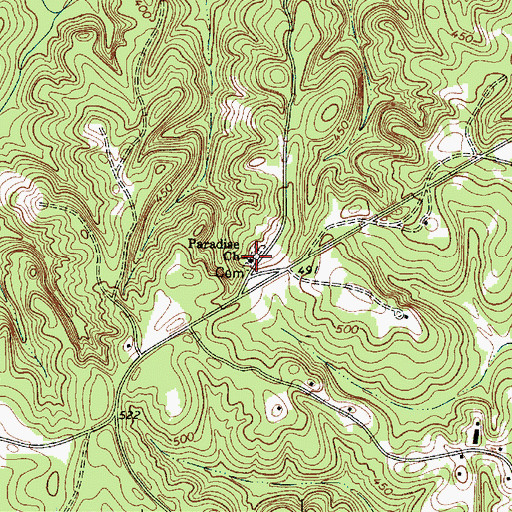 Topographic Map of Paradise African Methodist Episcopal Church, SC