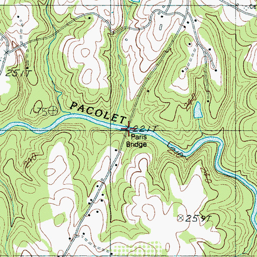 Topographic Map of Paris Bridge, SC