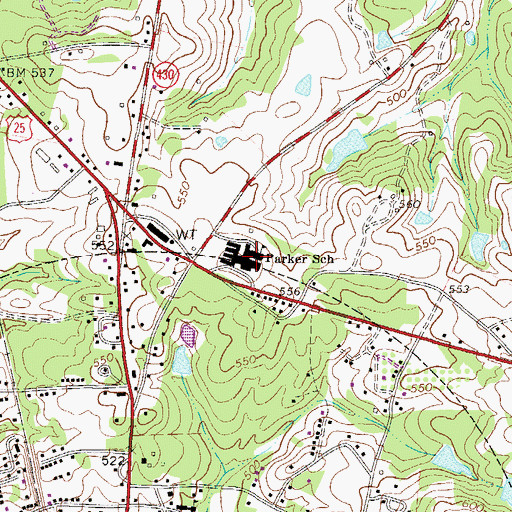Topographic Map of Parker School, SC