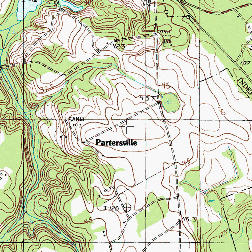 Topographic Map of Partersville, SC