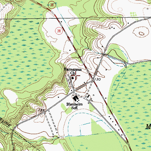 Topographic Map of Parnassus Church, SC