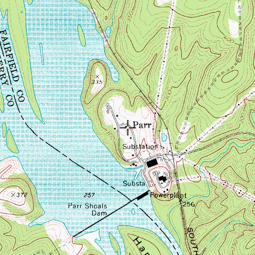 Topographic Map of Parr, SC