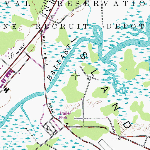 Topographic Map of Parris Island, SC