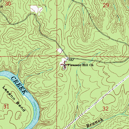 Topographic Map of Pleasant Hill Church, AL