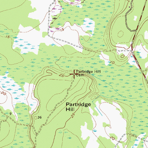 Topographic Map of Partridge Hill Cemetery, SC