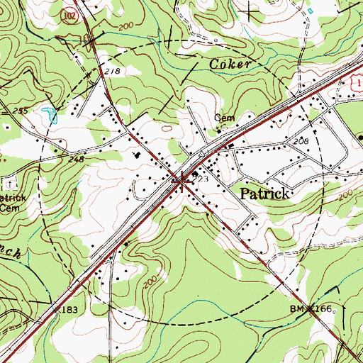Topographic Map of Patrick, SC