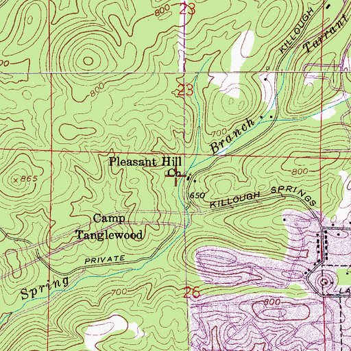 Topographic Map of Pleasant Hill Church, AL