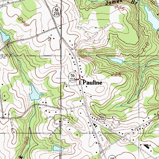 Topographic Map of Pauline, SC