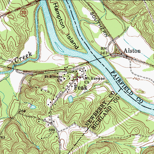 Topographic Map of Peak, SC