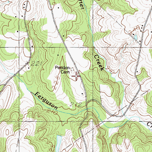 Topographic Map of Penden Cemetery, SC