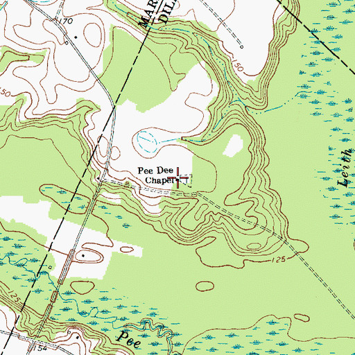 Topographic Map of Pee Dee Chapel, SC