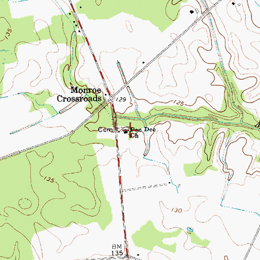 Topographic Map of Pee Dee Church, SC