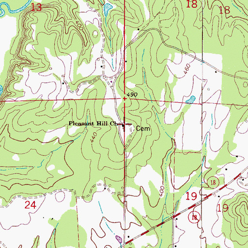 Topographic Map of Pleasant Hill Church, AL