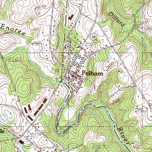 Topographic Map of Pelham, SC