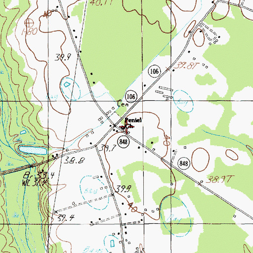 Topographic Map of Peniel Church, SC
