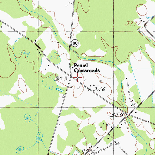 Topographic Map of Peniel Crossroads, SC