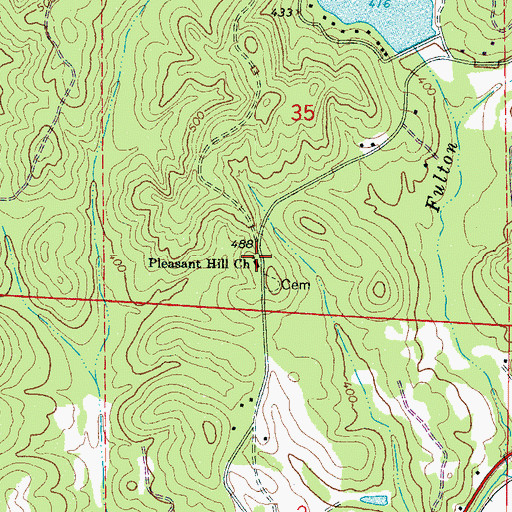 Topographic Map of Pleasant Hill Church, AL