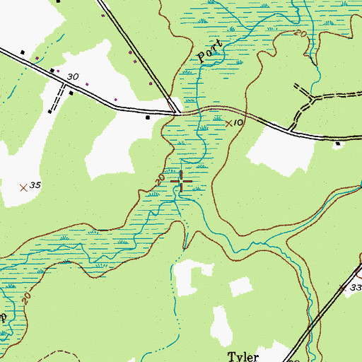 Topographic Map of Pennyroyal Swamp, SC