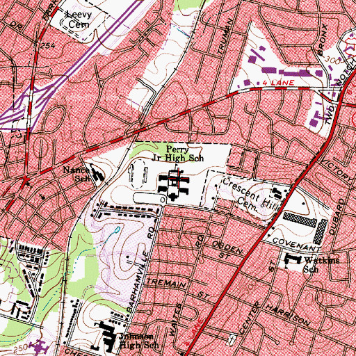 Topographic Map of W A Perry Middle School, SC