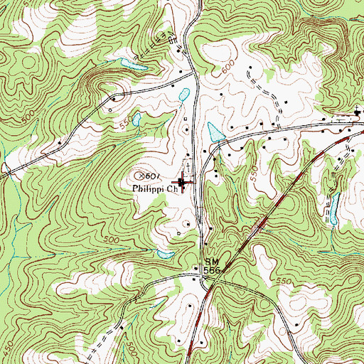 Topographic Map of Philippi Baptist Church, SC