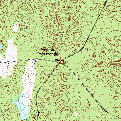 Topographic Map of Philson Crossroads, SC