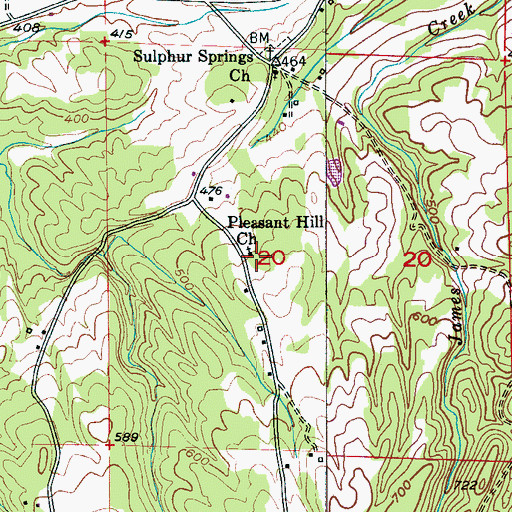 Topographic Map of Pleasant Hill Church, AL