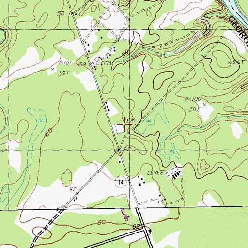 Topographic Map of Pine Bluff Church (historical), SC