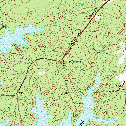 Topographic Map of Pine Grove Cemetery, SC